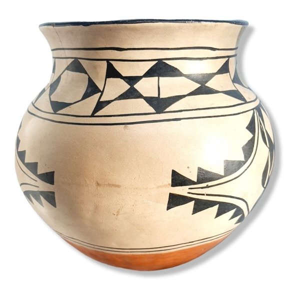 Santo Domingo Pueblo Pottery Olla Water Jug Pot Vase Southwest Native Amer Acoma - Picture 6 of 12